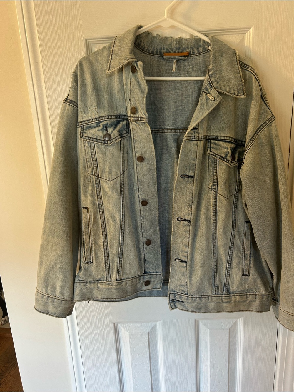 Free People Light Blue Oversized Denim Jacket